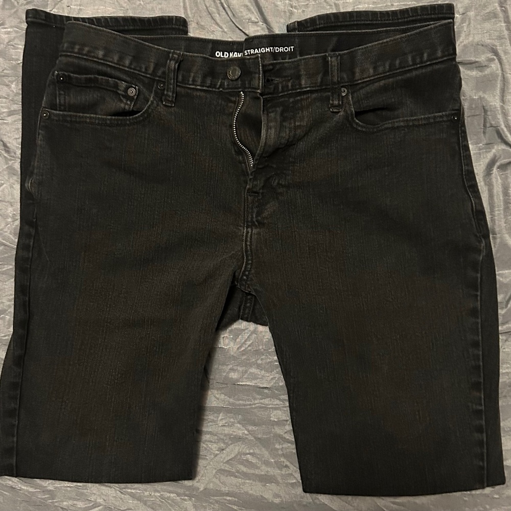Black Old Navy Men's Straight Built-in Flex Jeans